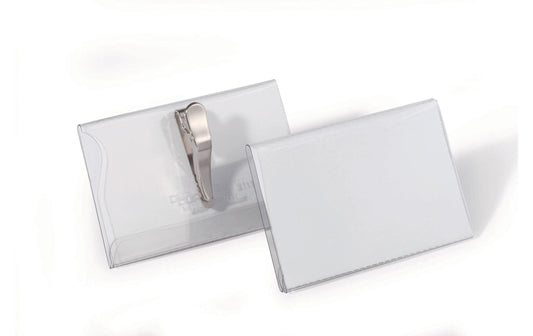 Durable Namensschild m. Krokoklemme 54x90mm