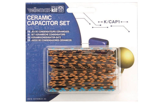 Velleman | K/CAP1 Keramikkondensator Set | Menge: 224 Stück, Werte: 10pF bis 220nF