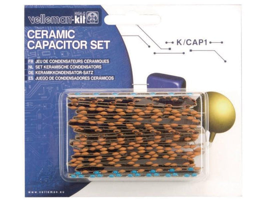 Velleman | K/CAP1 Keramikkondensator Set | Menge: 224 Stück, Werte: 10pF bis 220nF
