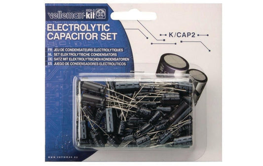 Velleman | K/CAP2 Elektrolytkondensator Set | Menge: 120 Stück, Werte: 1uF bis 1000uF