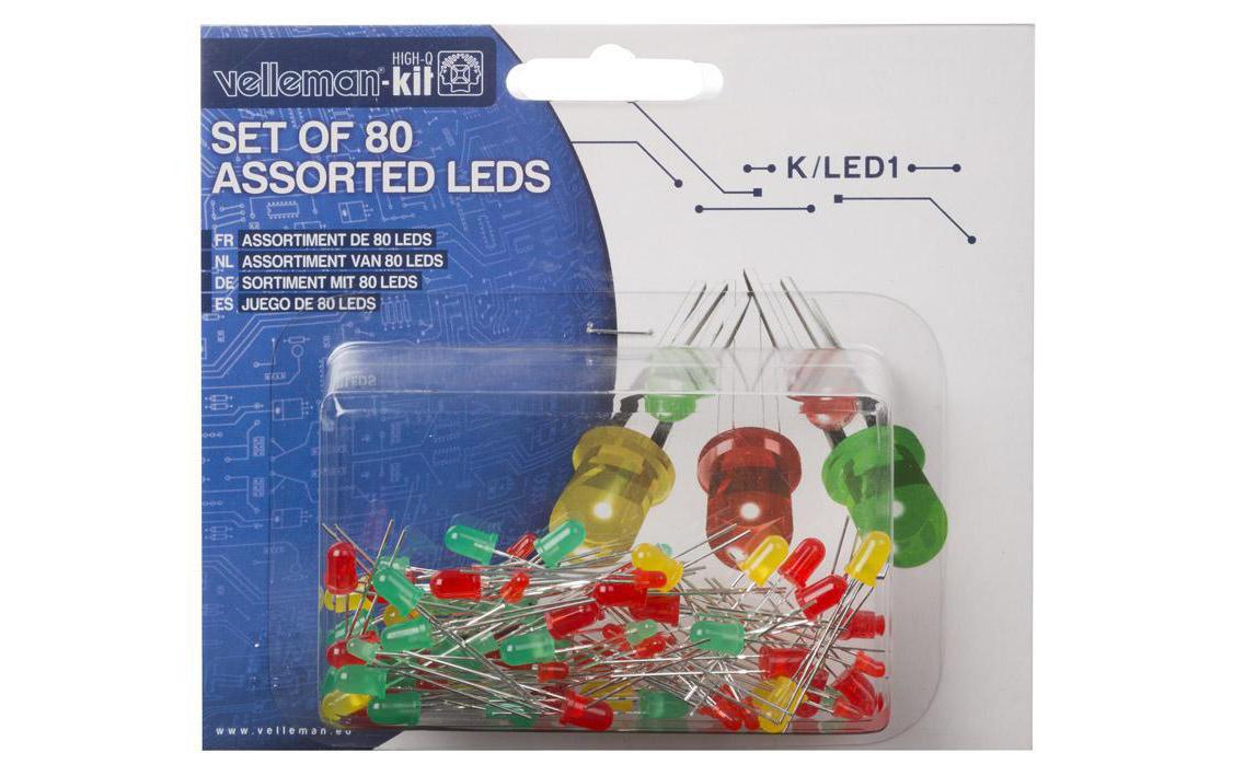 Velleman K/LED1 Sortiment mit 80 LEDs
