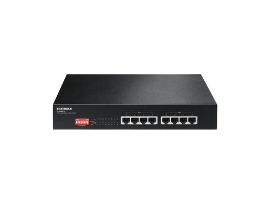 Edimax | ES-1008P V2: 8 Port FE PoE+ Switch | 8xPoE+, Desktop, 130 Watt PoE, Lüfterlos