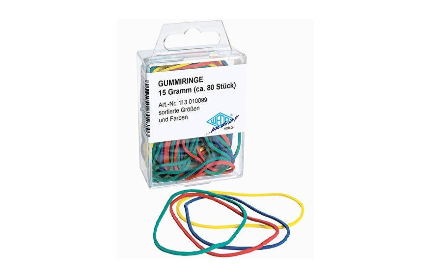 WEDO Gummiringe, farbig sortiert, 80 Stk.