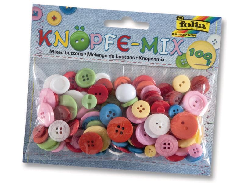 Folia | Knöpfe-Mix Ton in Ton farbig | 100g