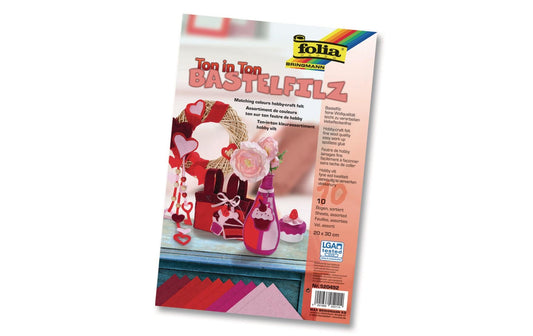 Folia Bastelfilz Ton in Ton rot