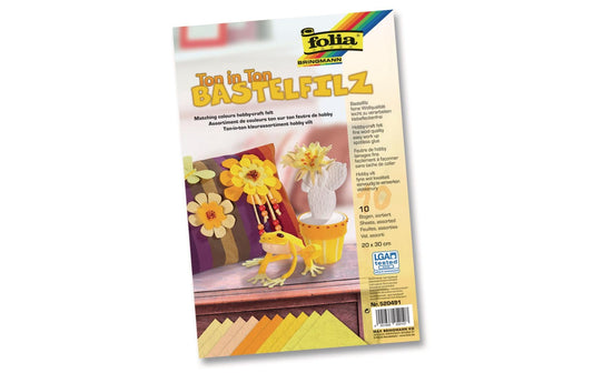 Folia Bastelfilz Ton in Ton gelb