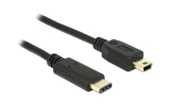 USB2.0-Kabel TypC-MiniB: 1m, schwarz