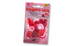 Folia Knöpfe-Mix Ton in Ton rot
