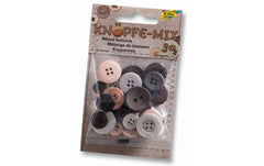 Folia Knöpfe-Mix Ton in Ton braun