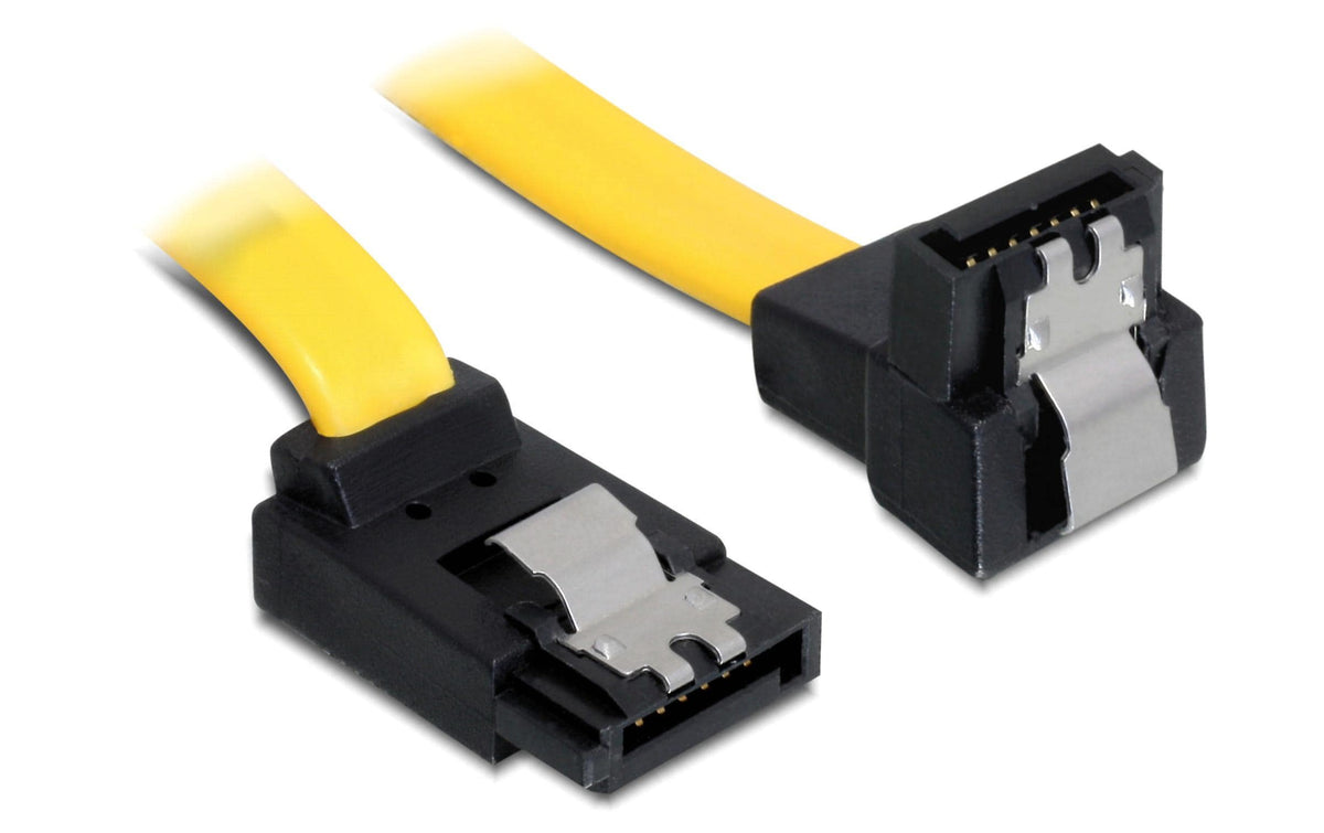 Delock SATA-3 Kabel: 20cm, Metall Clip,gelb