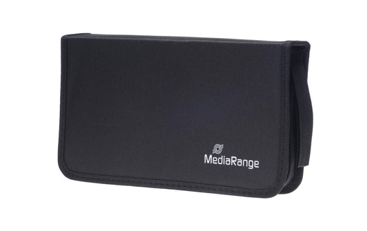 MediaRange | CD-Tasche für 48 CDs, schwarz | robuster Reissverschluss, Tragschlaufe