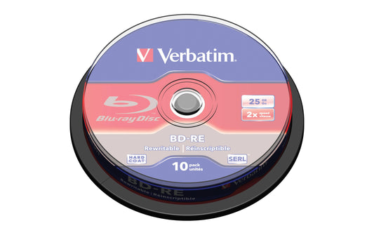 Verbatim | BD-RE 2x SL. rewrite, 25GB | Blu Ray, 10er Spindel
