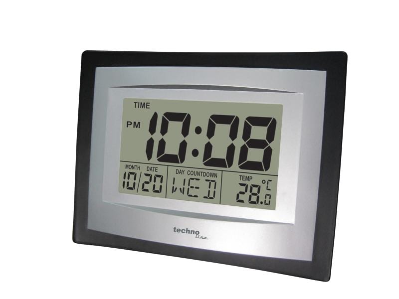 Technoline | Wanduhr WS8004 | Quarzuhr, Temperaturanzeige, Wand-/Tisch
