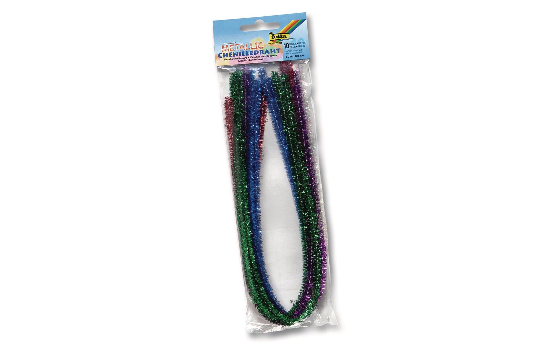 Folia, Chenilledraht 8 mm, Metallic Mehrfar