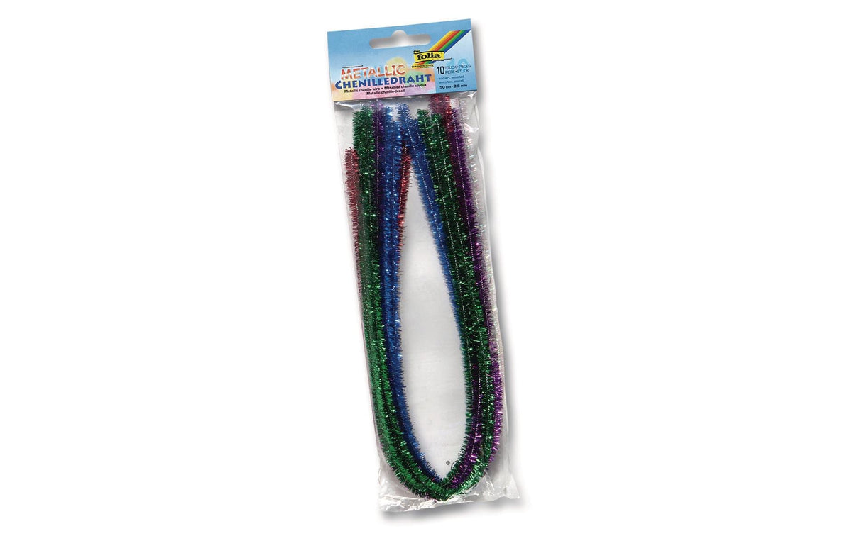 Folia, Chenilledraht 8 mm, Metallic Mehrfar