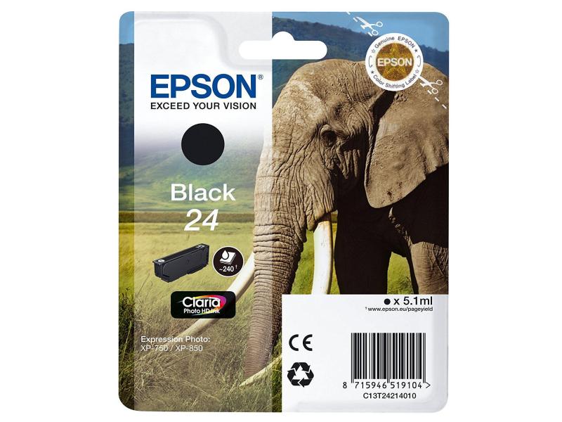 Epson | Tinte Epson C13T24214012 Nr.24, schwarz | Expression Photo XP-750, XP-850