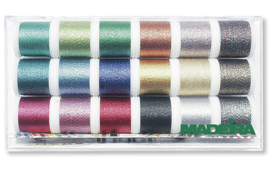Madeira | Näh- und Stickgarn Supertwist Met. | Garnbox, 18 Spulen à 200m