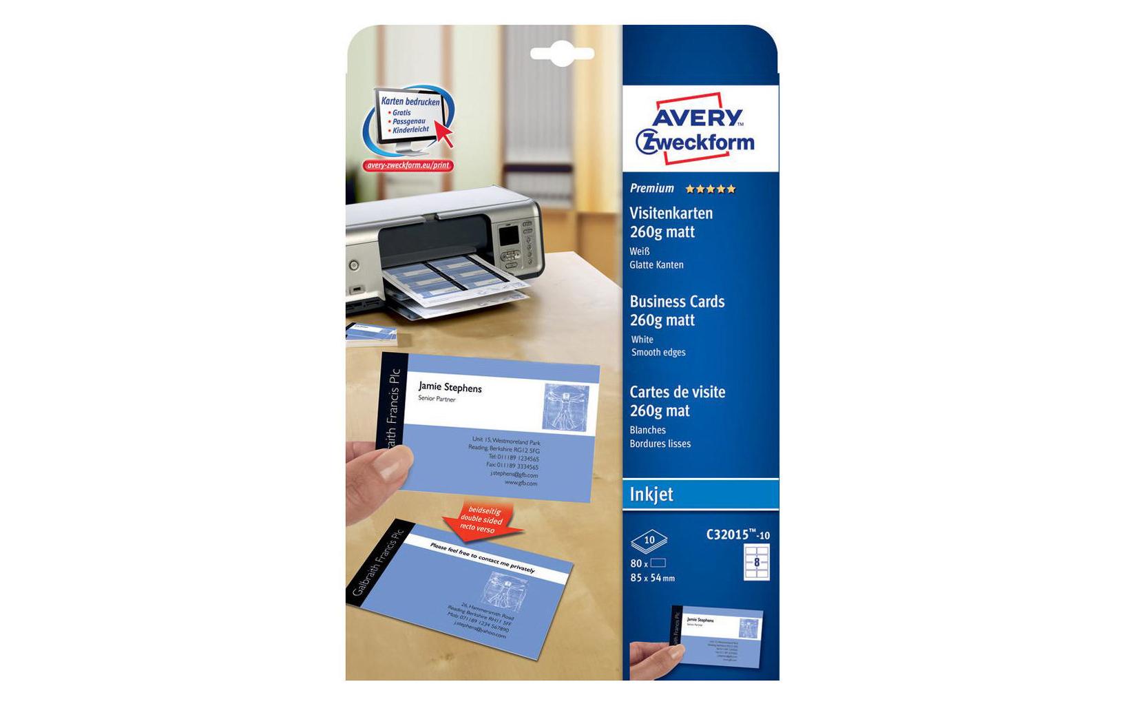 Avery Zweckform Visitenkarten Click & Clean