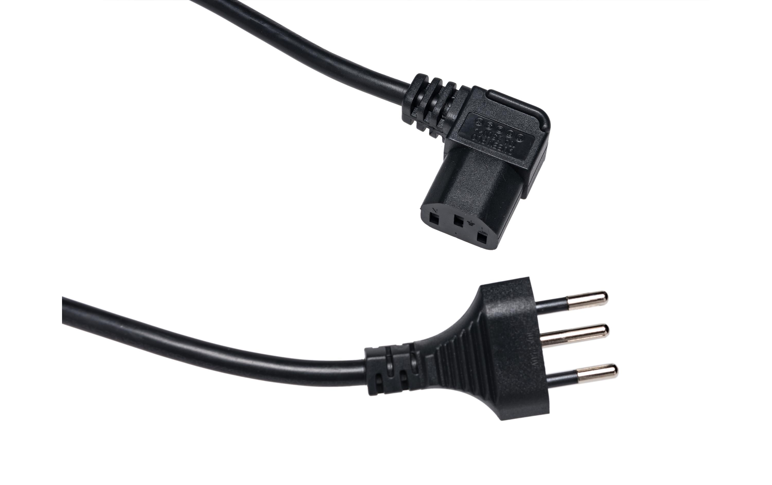 Diggelmann, Netzkabel 1 m C13 - T12, seitli