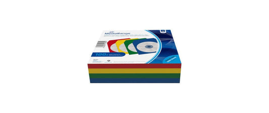 MediaRange | CD/DVD Papierhüllen farbig mit Sichtfenster | 100 Stück