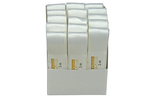 GOLDINA, Satinband 25 mm x 3 m, Weiss, 1 St