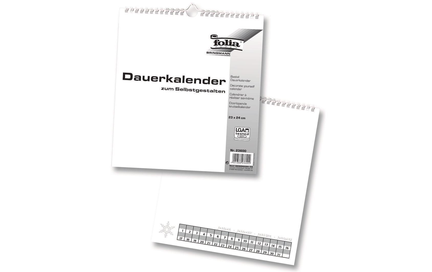 Folia Dauerkalender weiss