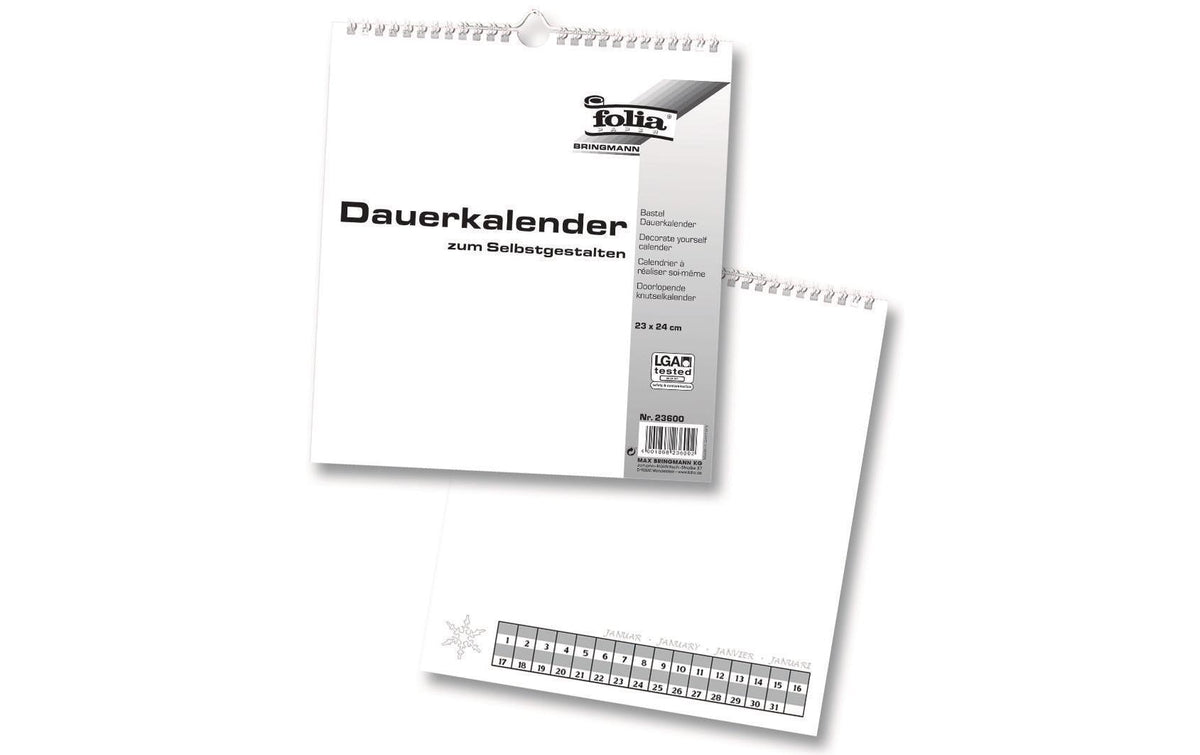 Folia Dauerkalender weiss