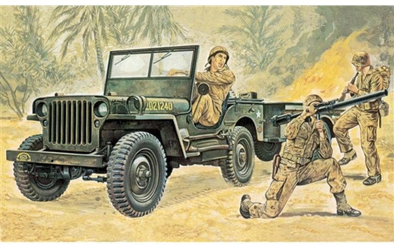 Italeri Willys MB Jeep mit Anhänger