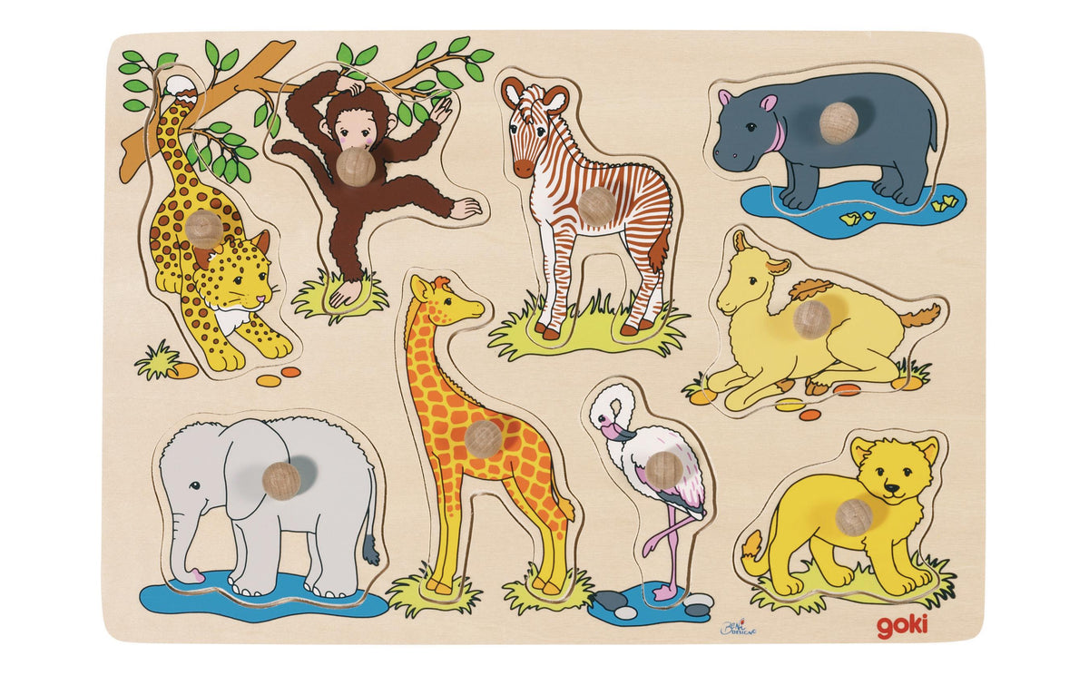 Steckpuzzle afrikanische Tierkinder