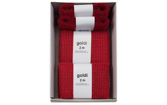 GOLDINA, Juteband 6 cm x 2 m, Rot, 1 Stück