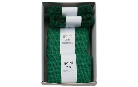 GOLDINA, Juteband 6 cm x 2 m, Dunkelgrün, 1