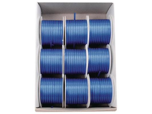 GOLDINA | Doppelsatin-Band 3 mm | Spule à 10 m, mittelblau