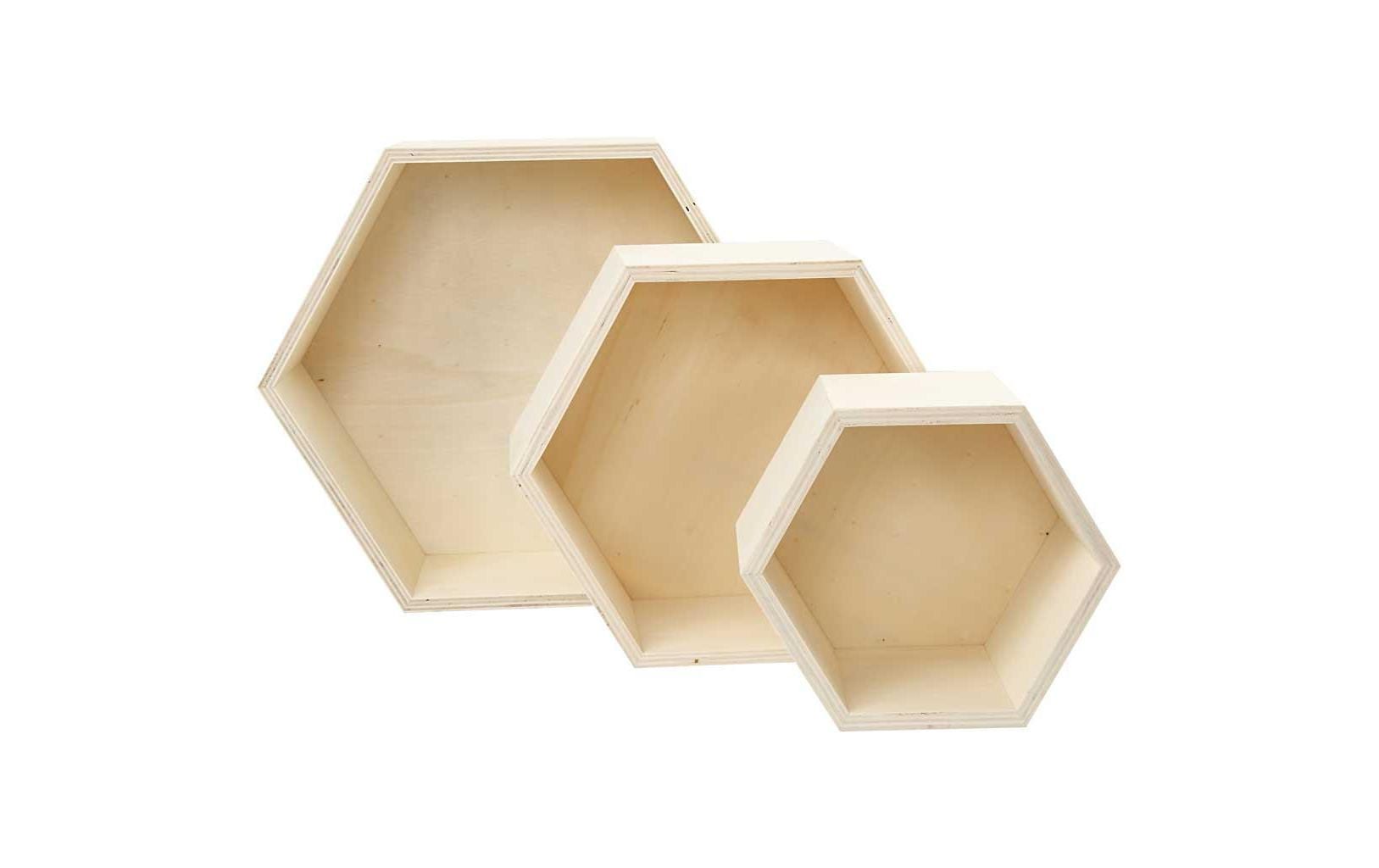 Creativ Company Holz Wandregal Hexagonal