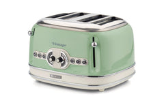 Ariete | Toaster Vintage mit 4 Schlitze grün | 1600 W, 4 Schlitze