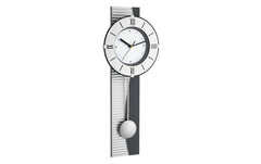TFA Pendel Wanduhr XXL, Metalloptik