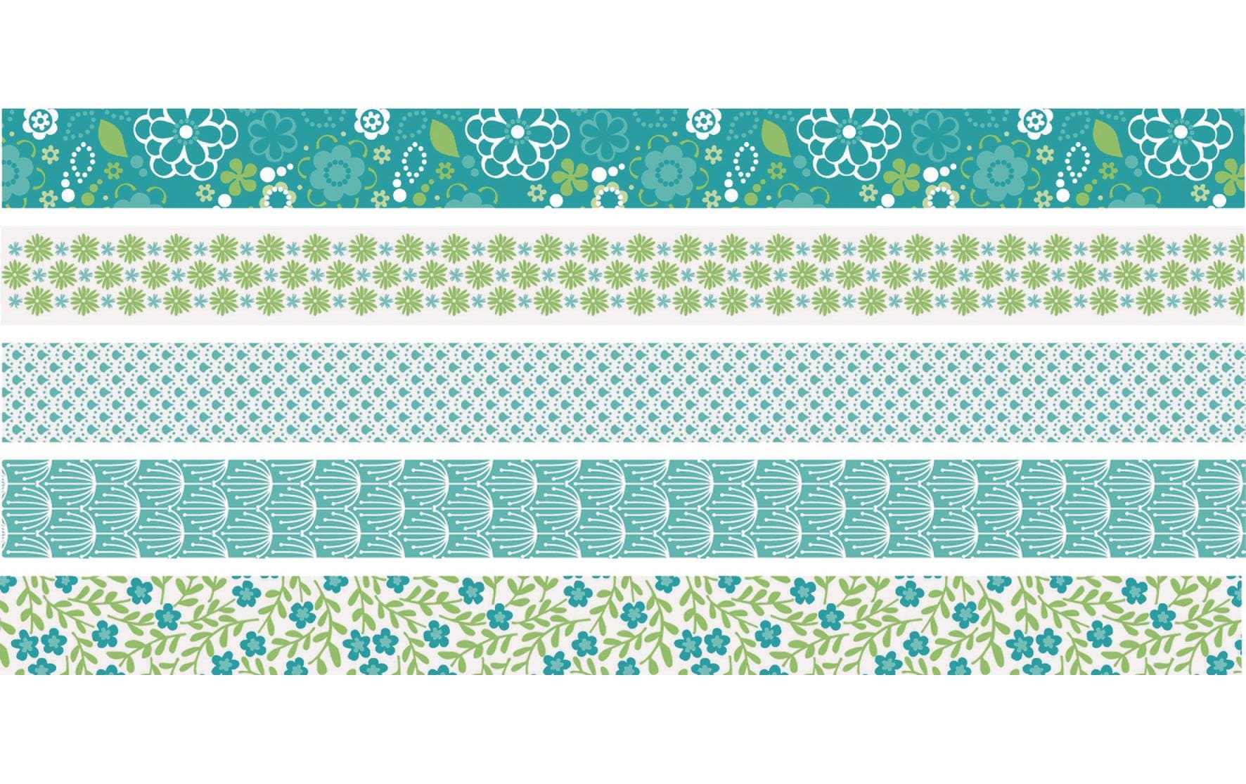 Heyda Washi Tape Blumen mini grün