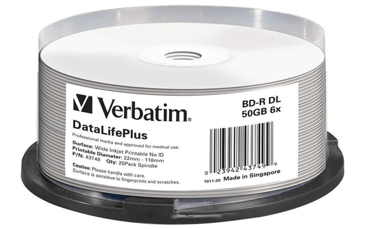 Verbatim BD-R 6x Dual Layer 50GB 25 Spindel