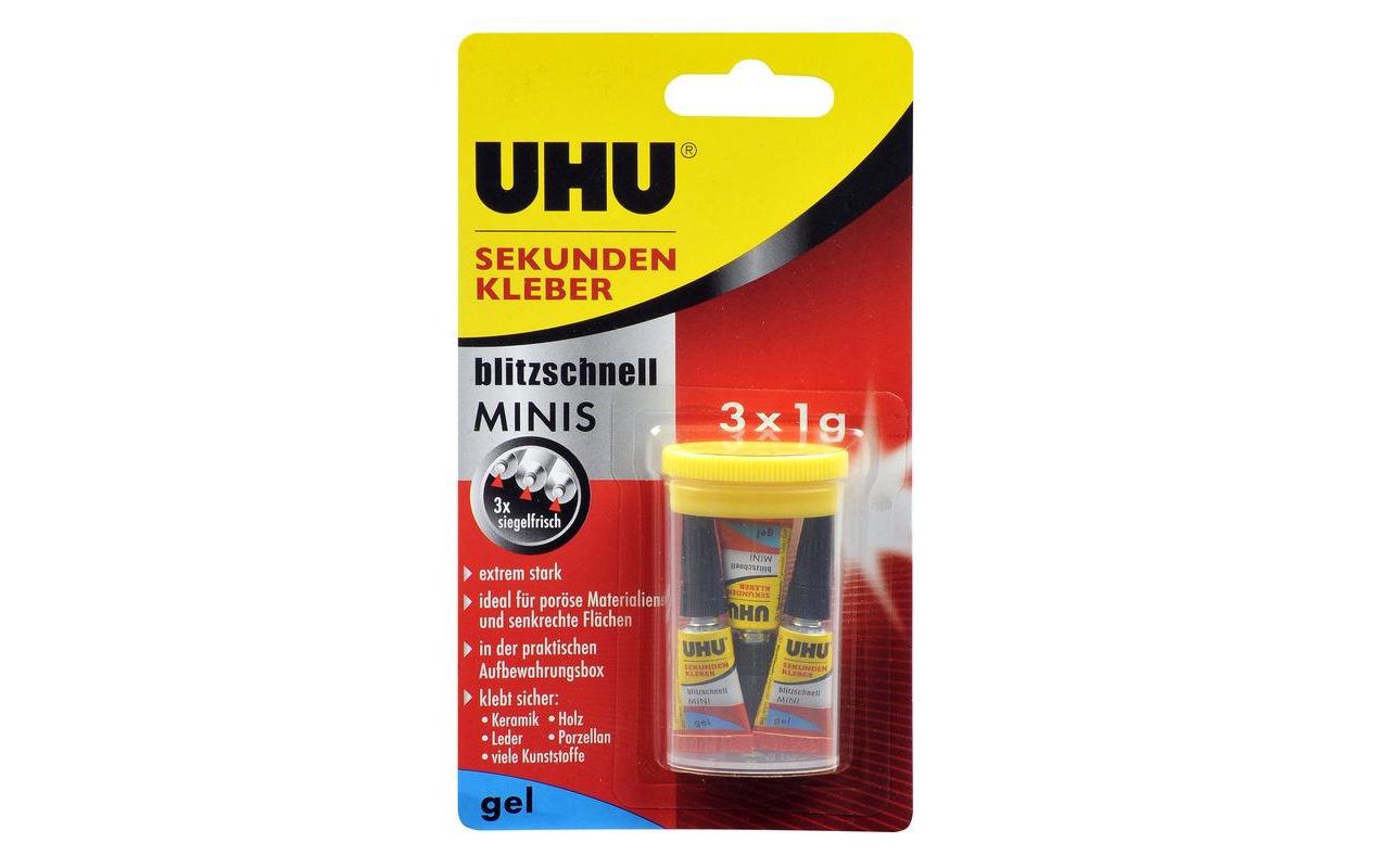UHU Sekundenkleber blitzschnell Minis 3x1g