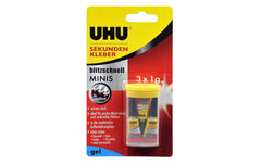 UHU Sekundenkleber blitzschnell Minis 3x1g