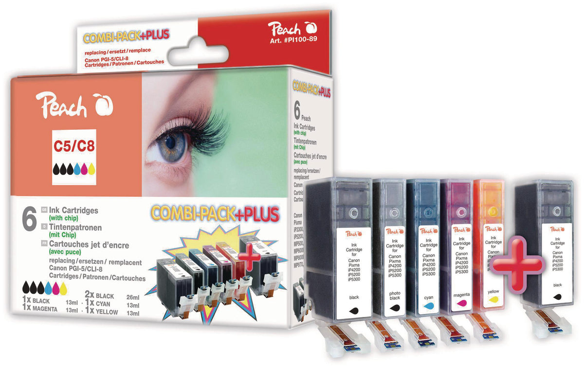 Peach Tinte Canon Combi Pack Plus m. Chip