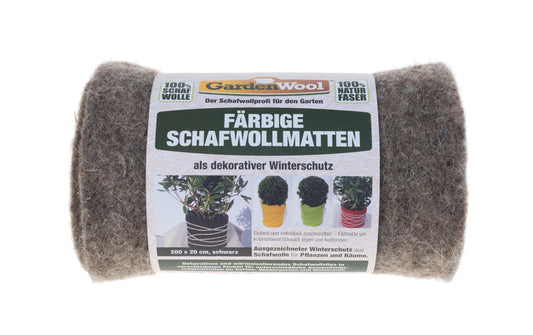 GardenWool | Winterschutzmatte farbig schwarz | 200 x 20 x 0.5 cm, 300g/m2