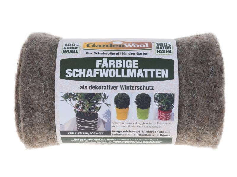 GardenWool | Winterschutzmatte farbig schwarz | 200 x 20 x 0.5 cm, 300g/m2