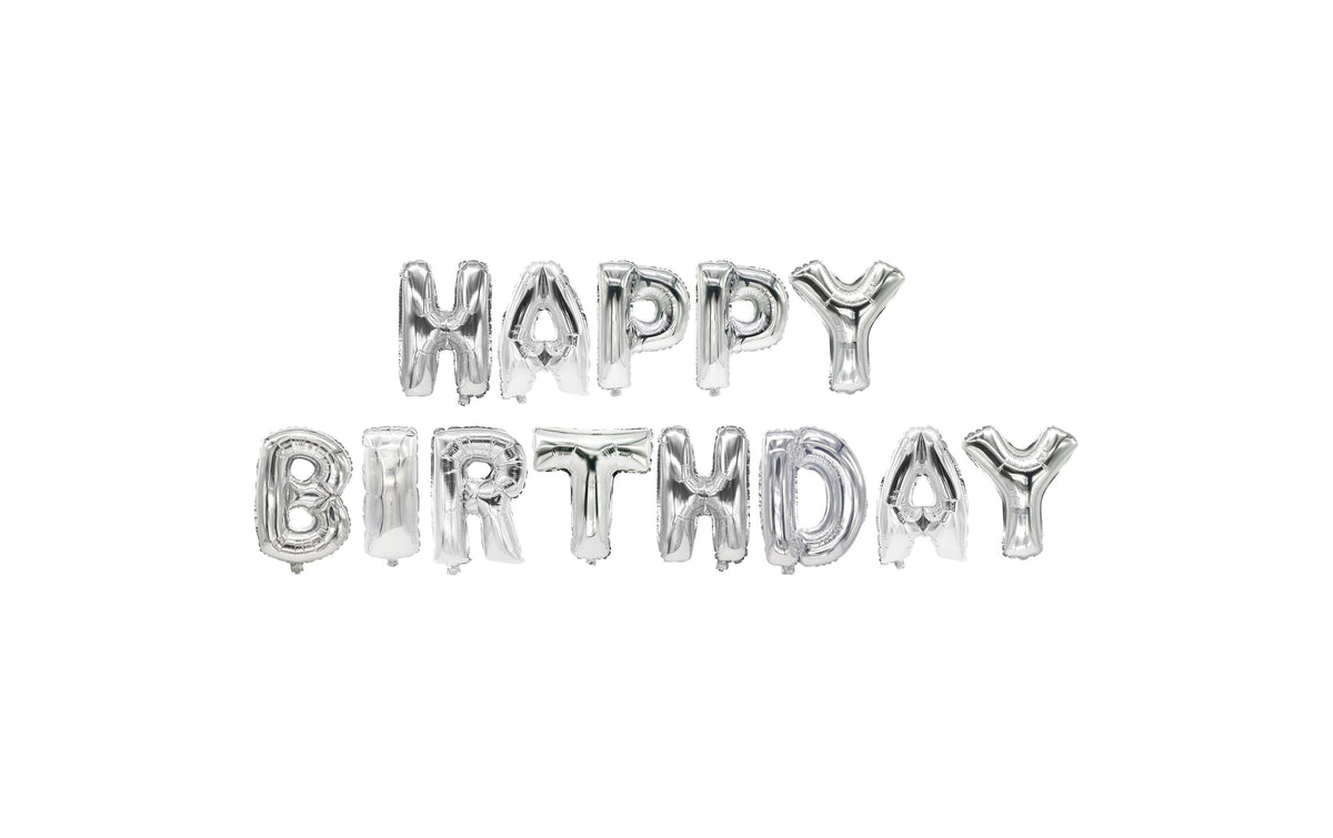 Papstar Ballon-Set Happy Birthday silber
