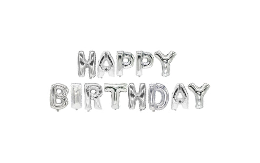Papstar Ballon-Set Happy Birthday silber