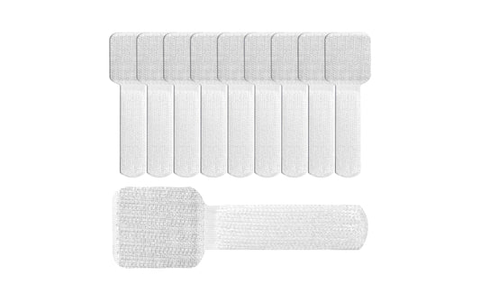 Label-the-cable | Klettkabelhalter WALL | STRAPS 3 x 9 cm Weiss, 10 Stück