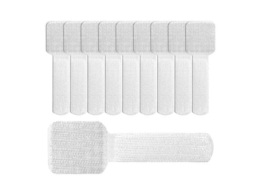 Label-the-cable | Klettkabelhalter WALL | STRAPS 3 x 9 cm Weiss, 10 Stück