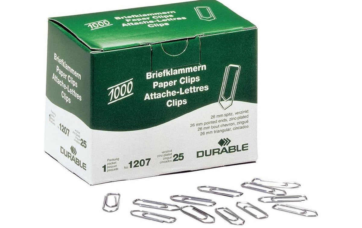 Durable Büroklammern verzinkt, spitz, 26mm
