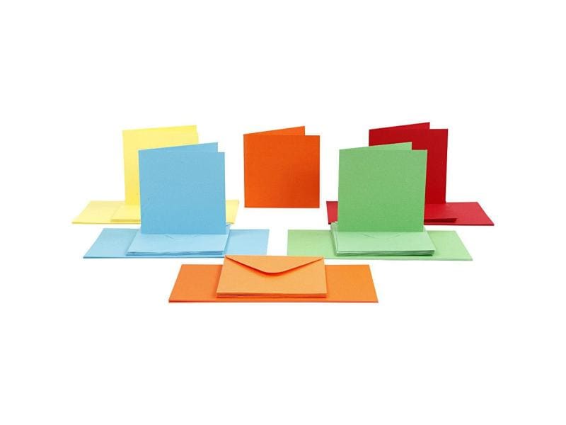 Creativ Company | Blankokarte 15 x 15 cm | 50 Sets, Mehrfarbig