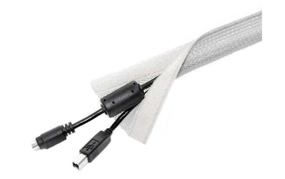 M Universal Cable Sock Velcro White 10m