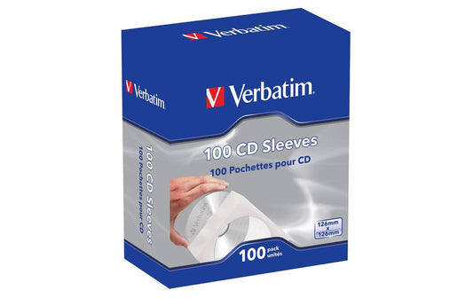 Verbatim | CD/DVD Papierhüllen mit Sichtfenster | 100 Stück